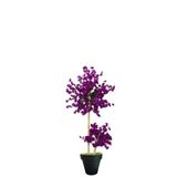 100 CM MOR BAHAR DALI YAPAY BAMBU GÖVDELİ SİYAH SAKSI svm.1537
