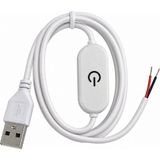 100 cm USB Girişli Touch Dokunmatik LED Dimmer ve Aç/kapat Anahtarı 5V 2A Ucu Açık Beyaz Kablo