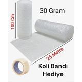100 cm X 25 Metre Balonlu Naylon Koli Bandı Hediyeli Eşya Sarma Koruma Naylonu Patpat