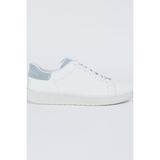 %100 Deri Beyaz Mavi Sneaker Ayakkabı