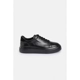 %100 Deri Termo Taban Siyah Erkek Sneaker Ayakkabı