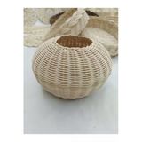 %100 Doğal El Yapımı Çok Amaçlı Dekoratif Şık Rattan Vazo (22X22 Cm, 1. Sınıf, Dekoratif)