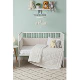 %100 Doğal Merinos Yün Bebek Yorganı%100 Pamuk Kılıf 100 x 150 cm Beyaz 100 x 150