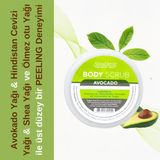 %100 Doğal Shea Yağı ve Hindistan Cevizi Yağı içeren Avokado Özlü Arındırıcı ve Temizleyici Vücut Peelingi 140 Gr Almaderm