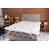 %100 Doğal Yün Yatak Pedi – Nefes Alan, Terletmeyen, 4 Mevsim Konfor - Krem - 180 × 200 cm