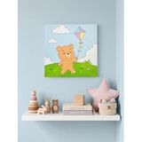 %100 El Yapımı Sevimli Akrilik Tablo (20x20 cm) - Çocuk ve Bebek Odası İçin Özel Kanvas Dekor