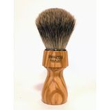 %100 Gerçek Porsuk Kıllarına Sahip Zenith Barber Tıraş Fırçası - Best Porsuk - Zeytin Ağacı Saplı - Made İn Italy