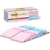 %100 Geri Dönüşümlü Kağıt Süper Yapışkan Notlar, 2x Yapıştırma Gücü, 3x3 Inç, 12 Ped/paket, 70 Yaprak/ped, Wanderlust Pastel Koleksiyonu (654R-12SSNRP)