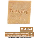 100% Güzel Kokulu El Yüz Saç Vücut Cilt Onaran Kolajen Etkili Yılan Yağı Otu Bitkisel Sabun 2 Adet
