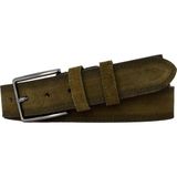 %100 Hakiki Deri 4 cm Askeri Yeşil Süet Kemer Kot, Kanvas Uyumlu Sü.ask.yeşil - 105 cm
