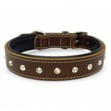 %100 Hakiki Deri - Antik Tokalı Köpek Tasması – Yumuşak İç Katman, Dayanıklı ve Şık Tasarım - Gerçek Deriden Tasma; Ekstra Küçük, Küçük, Orta, Büyük, Çok Büyük Köpekler İçin (Kahverengi, XL)