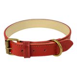 %100 Hakiki Deri - Antik Tokalı Köpek Tasması – Yumuşak İç Katman, Dayanıklı ve Şık Tasarım - Gerçek Deriden Tasma; Ekstra Küçük, Küçük, Orta, Büyük, Çok Büyük Köpekler İçin (Kırmızı, S)