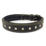 %100 Hakiki Deri - Antik Tokalı Köpek Tasması – Yumuşak İç Katman, Dayanıklı ve Şık Tasarım - Gerçek Deriden Tasma; Ekstra Küçük, Küçük, Orta, Büyük, Çok Büyük Köpekler İçin (Siyah, L)