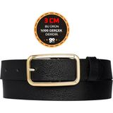 %100 Hakiki Deri, Gold Renk Tokalı Siyah 3 cm Kadın Kemeri, Pantolon Kemeri, Şort Kemeri 3CMKDN50 - 100 cm