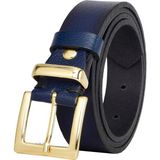 %100 Hakiki Deri, Gold Takım Tokalı 3 cm Lacivert Kadın Kemeri; Elbise, Pantolon Kemeri=3cm-Kdn-47 - 110 cm