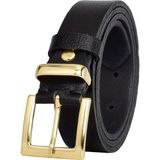 %100 Hakiki Deri, Gold Takım Tokalı 3 cm Siyah Kadın Kemeri; Elbise, Pantolon Kemeri=3cm-Kdn-47 - 90 cm