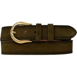 %100 Hakiki Deri, Gold Tokalı 4 cm Süet Askeri Yeşil Kadın Kemeri; Kot, Spor Kemer=süet.70.ask.yeşil - 120 cm