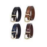 %100 Hakiki Deri Gold Tokalı, Metal Köprülü 4'lü Set Kadın Kemeri, 3 cm x4Lu-3cm-KD-42