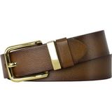 %100 Hakiki Deri Gold Tokalı, Metal Köprülü Kahverengi Kadın Kot Kemeri, 4 Cm=2li-Met.köprü.-Byn-76 - 120 cm - 00 Kahverengi
