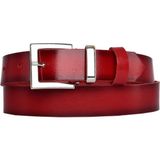 %100 Hakiki Deri, Gümüş Takım Tokalı 3 cm Kırmızı Kadın Kemeri; Elbise, Pantolon Kemeri=3cm-Kdn-48 - 90 cm