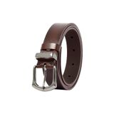 %100 Hakiki Deri Gümüş Tokalı, Metal Köprülü Koyu Kahverengi Kadın Kemeri, 3 cm x3cm-KD-41-GMS.Tk
