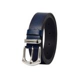 %100 Hakiki Deri Gümüş Tokalı, Metal Köprülü Lacivert Kadın Kemeri, 3 cm x3cm-KD-41-GMS.Tk