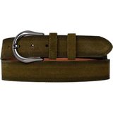 %100 Hakiki Deri, Nikel Tokalı 4 cm Süet Askeri Yeşil Kadın Kemeri; Kot, Spor Kemer=süet.70.nik.asky - 110 cm