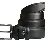 %100 Hakiki Kaliteli Deri, Kenarları Dikişli Siyah Klasik Kumaş Pantolon Kemeri 3,5 cm, Go-Dk-KLA-05