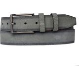 %100 Hakiki Kaliteli Süet Deri 3.5 cm Gri Süet Klasik, Kumaş Pantolon Kemeri 3.5-Süet - 105 cm