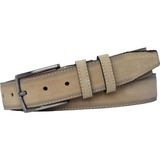 %100 Hakiki Kaliteli Süet Deri 3.5 cm Krem Süet Klasik, Kumaş Pantolon Kemeri 3.5-Krem - 130 cm