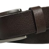 %100 Hakiki Tek Parça Deri Kahverengi Klasik, Kumaş Pantolon Kemeri 3.5 cm, DK-7878