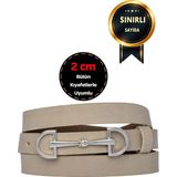 %100 Hakiki Yumuşak Nubuk Deri, 2 cm Açık Gri Kadın Kemeri; Elbise, Pantolon Kemeri D&dgümüş - 100 cm