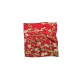 %100 Ipek Bandana Fular(55X55 CM)-vincent Van Gogh (BADEM AĞACI KIRMIZI)