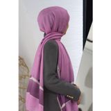 %100 İpek Çiçek Desenli Pembe Renkli 92x210 Şal