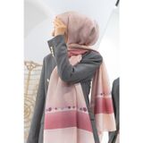 %100 İpek Çiçek Desenli Pudra Renkli 92x210 Şal
