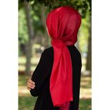 %100 İpek Degradeli Ve Monogram Desenli Kırmızı - Gold Renkli 92x210 Şal