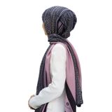 %100 İPEK ETNİK DESENLİ GÜL KURUSU - GRİ RENKLİ ŞAL