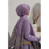%100 İpek Etnik Desenli Pembe - Bej Renkli 92x210 Şal
