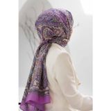 %100 İpek Etro Desenli Fuşya Renkli 92x210 Şal