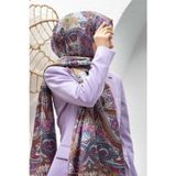 100% İpek Etro Desenli Krem Renkli 92x210 Şal