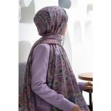 100% İpek Etro Desenli Mürdüm Renkli 92x210 Şal