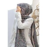 100% İPEK ETRO DESENLİ PUDRA RENKLİ ŞAL