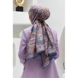 100% İpek Etro Desenli Saks - Pembe Renkli 92x210 Şal