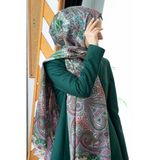 100% İpek Etro Desenli Taş Renkli 92x210 Şal
