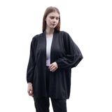 %100 Iyocell Akıcı Şık Kumaş Dökümlü Yazlık Şık Hırka(Pantolon Jument 40080)-Siyah