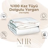 %100 Kaz Tüyü Dolgulu, %70 Gıdık Tek Kişilik Yorgan / 155x215