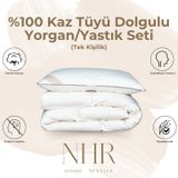 %100 Kaz Tüyü Dolgulu, %70 Gıdık Tek Kişilik Yorgan/yastık Seti