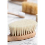 %100 Keçi Kılı Bebek Saç Fırçası ve Bebek Şimşir Tarak 2'li Set + Bez Kese Hediyeli