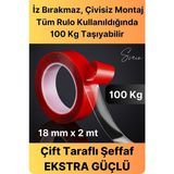 100 kg Şeffaf Çift Taraflı Çok Amaçlı Güçlü Tamir Silikon Bant Dış Mekan Akrilik Bandı 18 Mm-2 mt