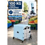 100 Kg Taşıma Kapasiteli Katlanır 3 Tekerlekli Merdiven Çıkan Market Pazar Ve Yük Taşıma Arabası Pz100